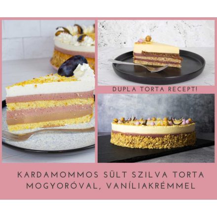 Kardamommos sült szilva torta recept mogyoróval, vaníliakrémmel /Dupla recept!!/