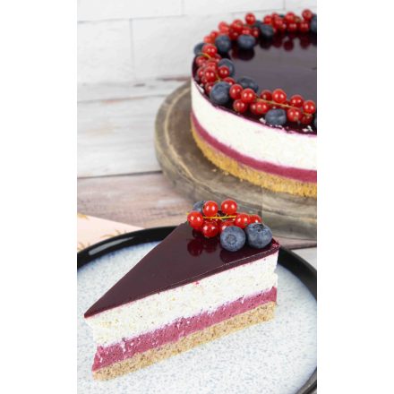 Túrós tejberizskrém torta recept erdei gyümölccsel  hozzáadott cukor nélkül, laktóz - és glutén mentesen