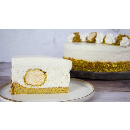 Pisztáciás túrógombóc torta