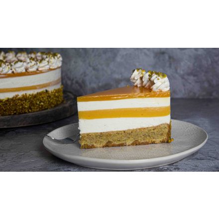 Gluténmentes Gyümölcsös-pisztáciás ricotta torta,  hozzáadott cukor nélkül